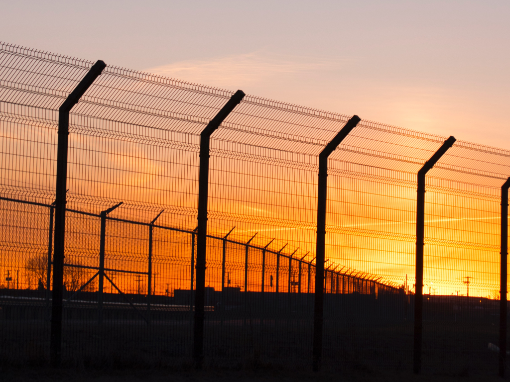 Clearvu fence surrounding military base