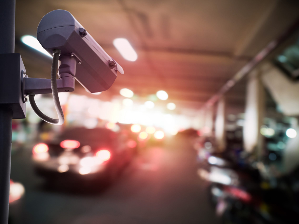 Parking garage licence plate recognition camera