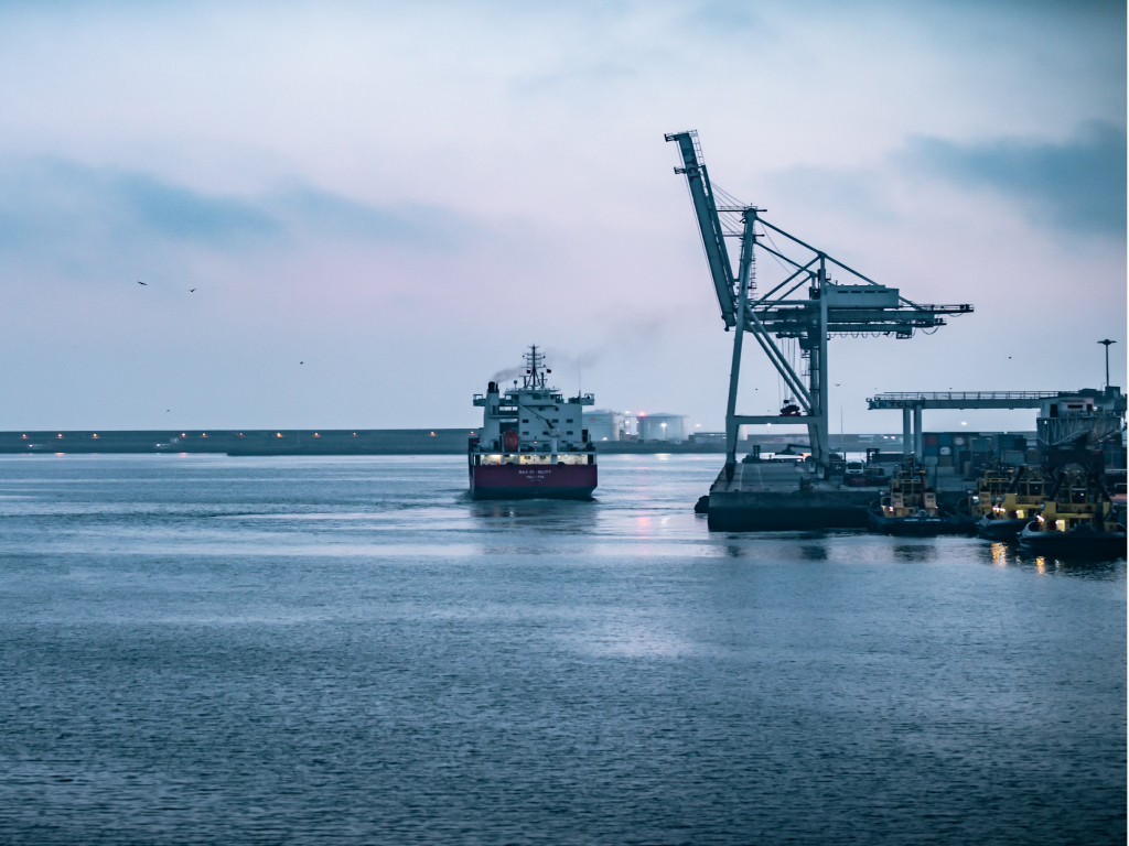 Tug boat leaving port