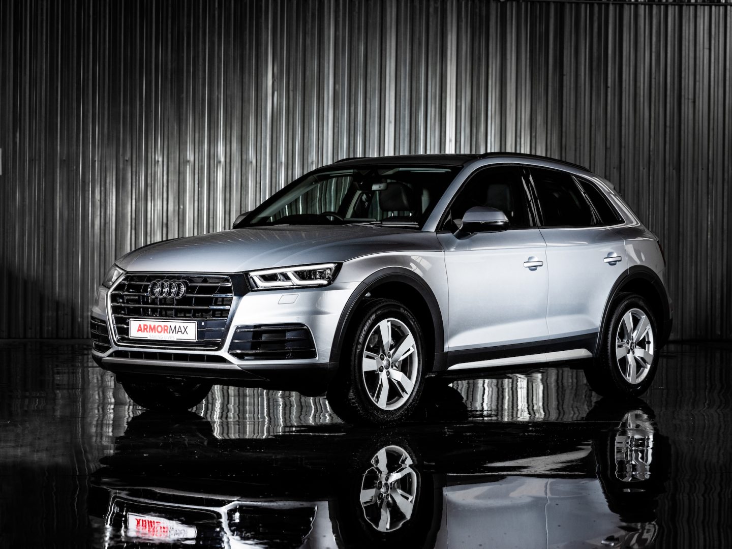 Armoured Silver Audi Q5 in showroom